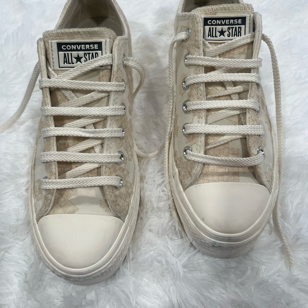 Converse All Star Cream Canvas Sneakers